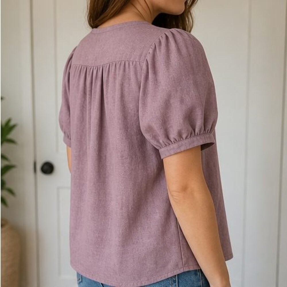Mauve Ruffle Blouse - Picture 3 of 6